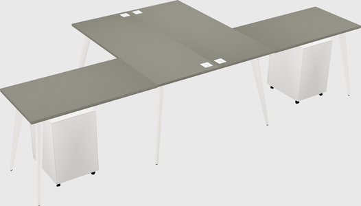 Shared l-shaped office desk system