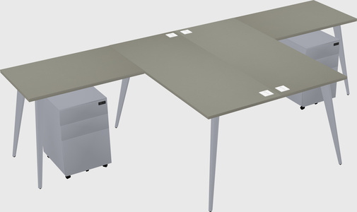 Shared l-shaped office desk system
