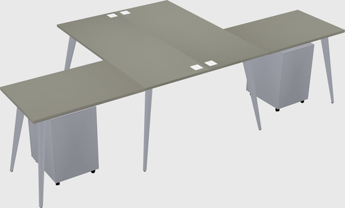 Shared l-shaped office desk system