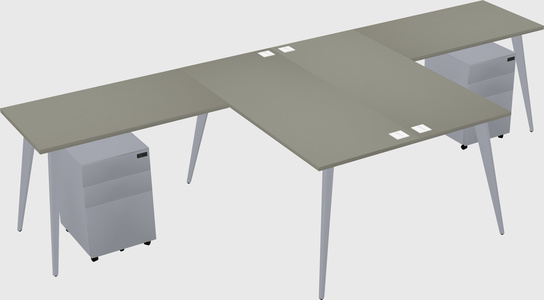 Shared l-shaped office desk system