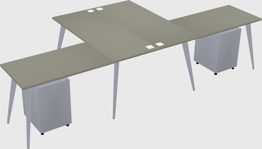 Shared l-shaped office desk system