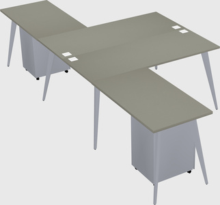 Shared l-shaped office desk system