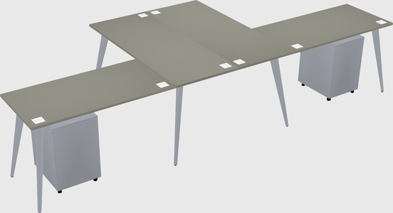 Shared l-shaped office desk system