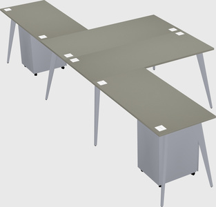 Shared l-shaped office desk system