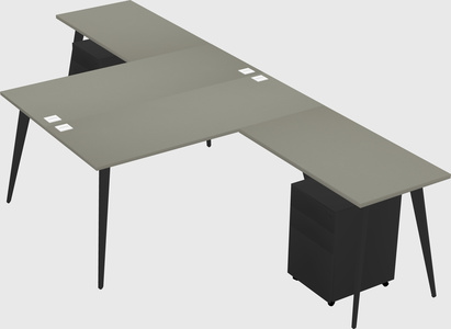 Shared L-shaped Office Desk System
