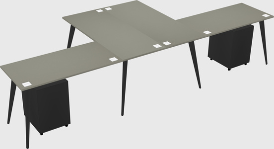 Shared l-shaped office desk system