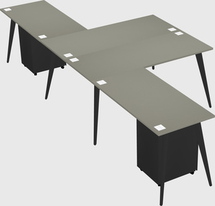 Shared l-shaped office desk system