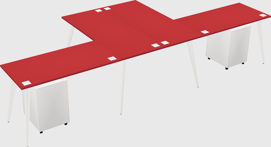 Shared l-shaped office desk system