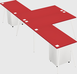 Shared l-shaped office desk system