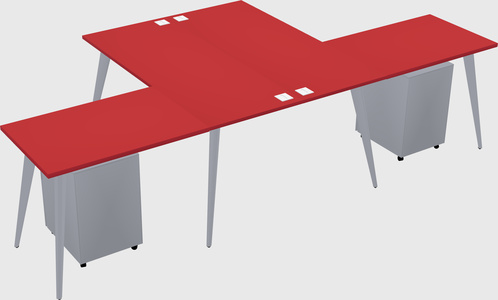 Shared l-shaped office desk system