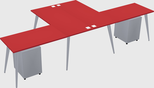 Shared l-shaped office desk system