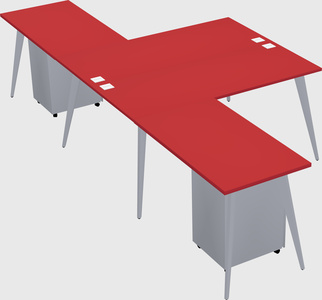 Shared l-shaped office desk system
