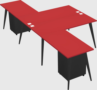 Shared l-shaped office desk system