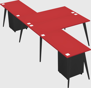 Shared l-shaped office desk system