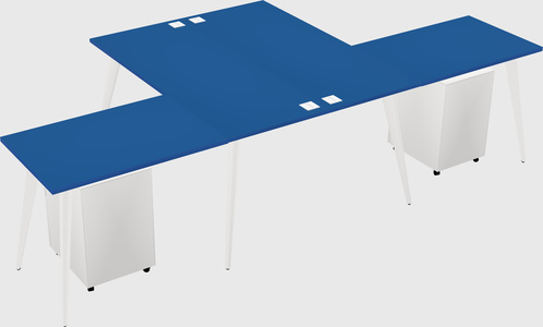 Shared l-shaped office desk system