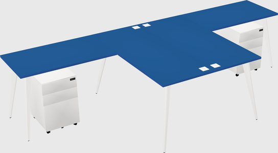 Shared l-shaped office desk system