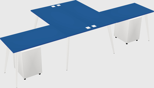 Shared l-shaped office desk system