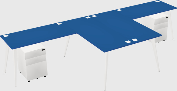 Shared l-shaped office desk system