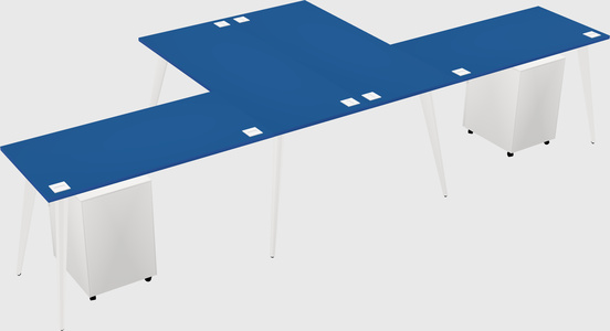 Shared l-shaped office desk system