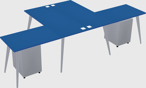 Shared l-shaped office desk system