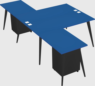 Shared l-shaped office desk system