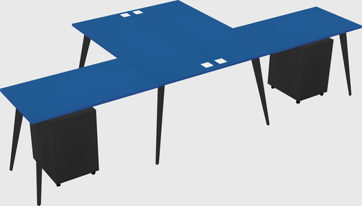 Shared l-shaped office desk system