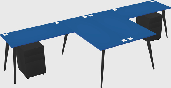 Shared l-shaped office desk system