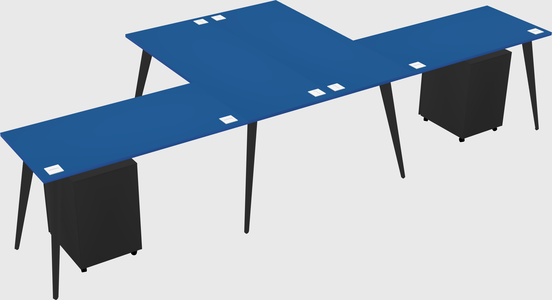 Shared l-shaped office desk system