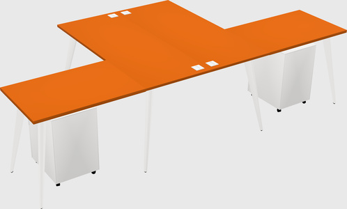 Shared l-shaped office desk system