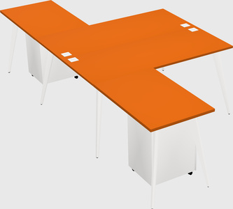 Shared l-shaped office desk system
