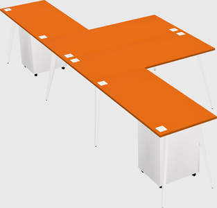 Shared l-shaped office desk system
