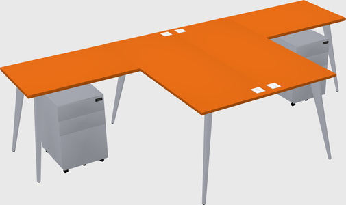 Shared l-shaped office desk system