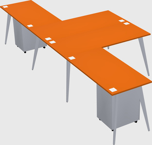 Shared l-shaped office desk system