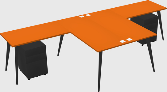 Shared l-shaped office desk system