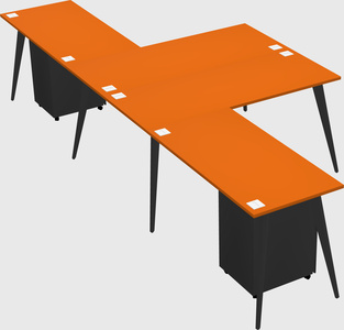 Shared l-shaped office desk system