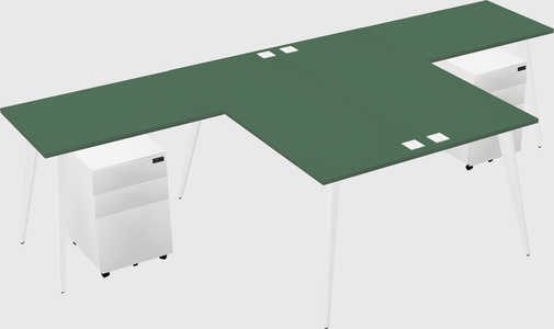 Shared l-shaped office desk system
