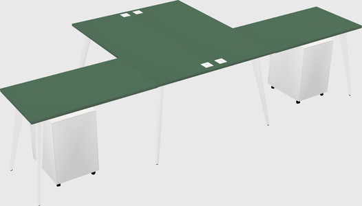 Shared l-shaped office desk system