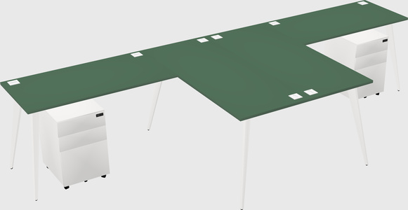 Shared l-shaped office desk system