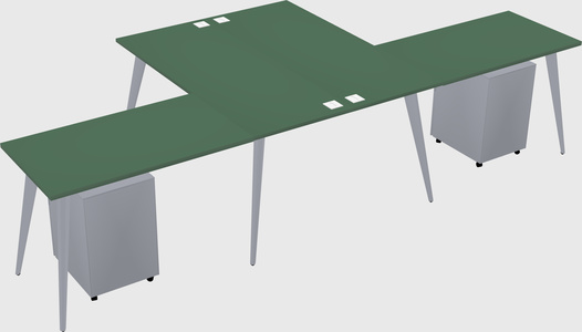 Shared l-shaped office desk system