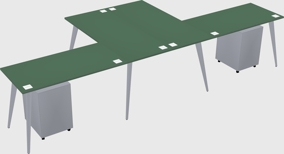 Shared l-shaped office desk system