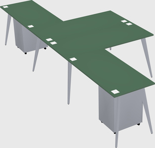 Shared l-shaped office desk system