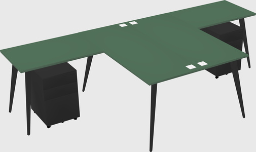 Shared l-shaped office desk system