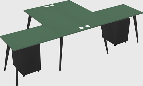 Shared l-shaped office desk system