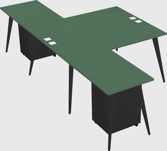 Shared l-shaped office desk system