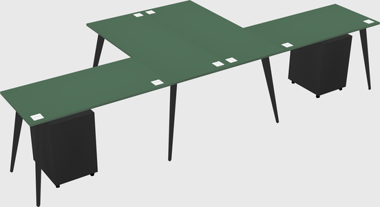Shared l-shaped office desk system