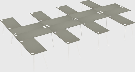 Shared l-shaped office desk system