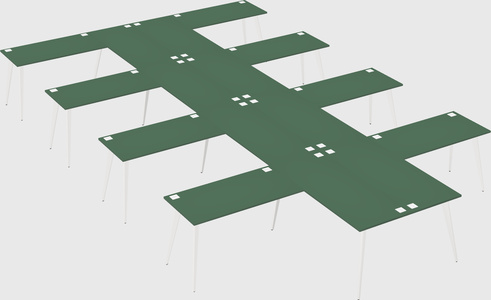 Shared l-shaped office desk system