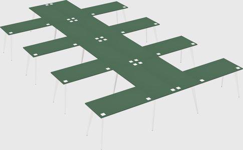 Shared l-shaped office desk system