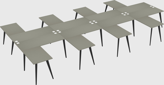 Shared l-shaped office desk system