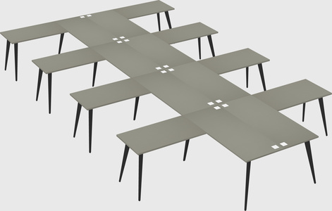 Shared l-shaped office desk system